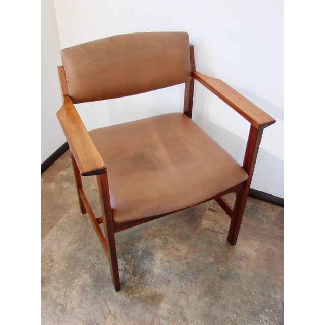Vintage Scandinavian Armchair in Rosewood and Leather, 1960s For Sale - Image 10 of 14