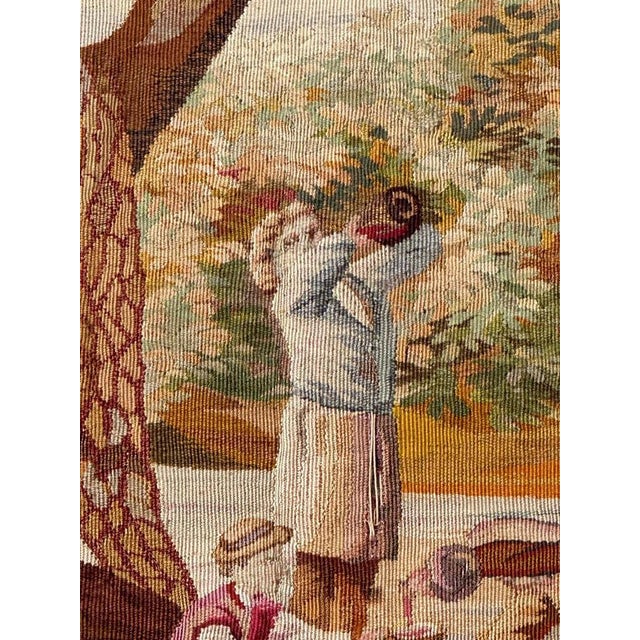 Antique French Aubusson Tapestry, 1890s For Sale - Image 4 of 17