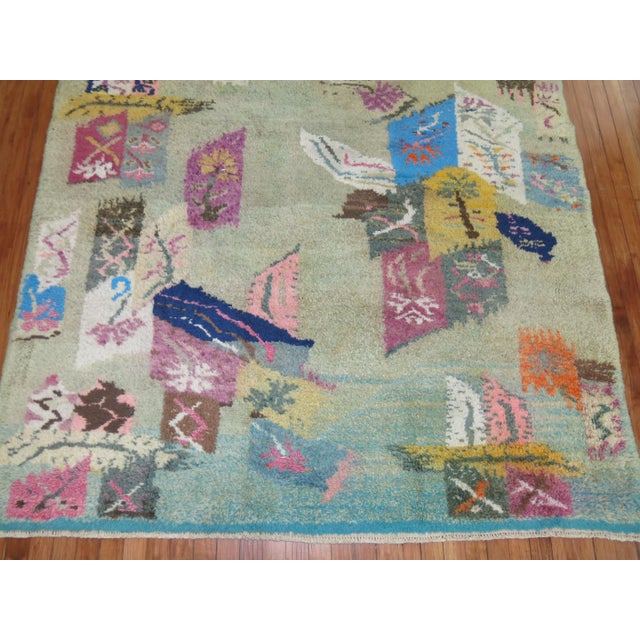 1960s Retro Vintage Turkish Deco Rug For Sale - Image 5 of 18