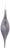 Gray Ribbed Glass Drop Ornament (Set of 6) For Sale