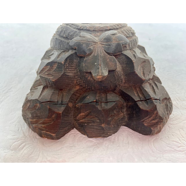 Antique French Handcrafted Wood Crucifix With Pewter Finish Figurine For Sale - Image 10 of 14