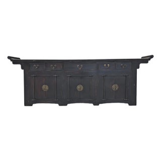 9' Feet Long Antique Chinese Elm Sideboard From Shanxi, Circa 1786 For Sale