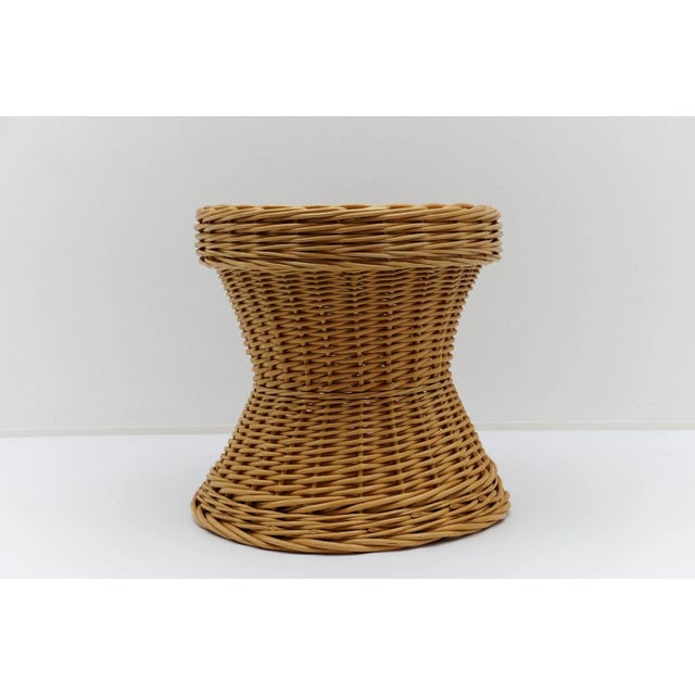 Mid-Century Modern Rattan Stool with Storage Space, Italy, 1960s For Sale - Image 4 of 11