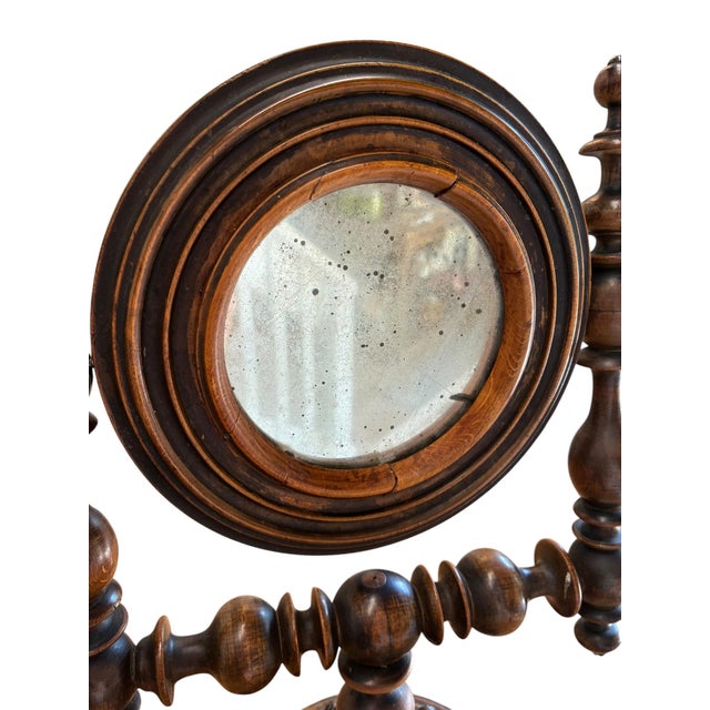 Antique Victorian Walnut Swivel Dresser Mirror For Sale - Image 4 of 10