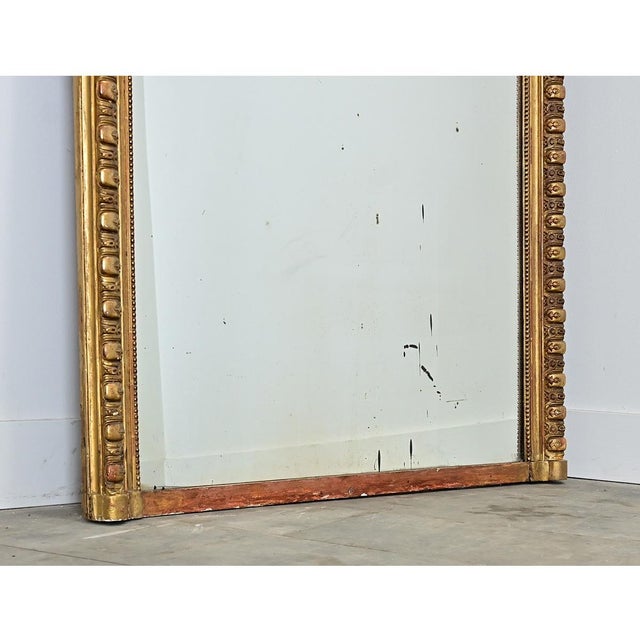 Brass French 19th Century Tall Gold Gilt Mantel Mirror For Sale - Image 8 of 12