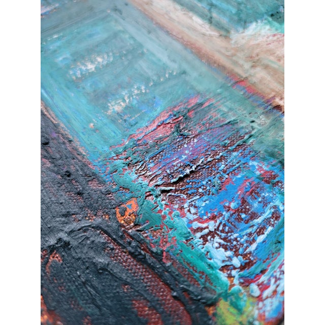 Mixed Media Abstract Expressionist Landscape - Oil and Oil Pastel on Canvas by Alexandra Swistak For Sale - Image 11 of 15