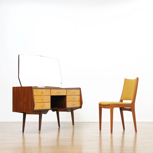 Wood Vintage Italian Marino Vanity Lacquered Maple & Sycamore For Sale - Image 7 of 9