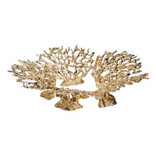 Maris Polished Brass Candleholder by Maeve For Sale