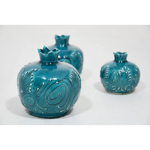 2020s Turkish Handmade Ceramic Pomegranate Figures - Set of 3 For Sale - Image 5 of 6