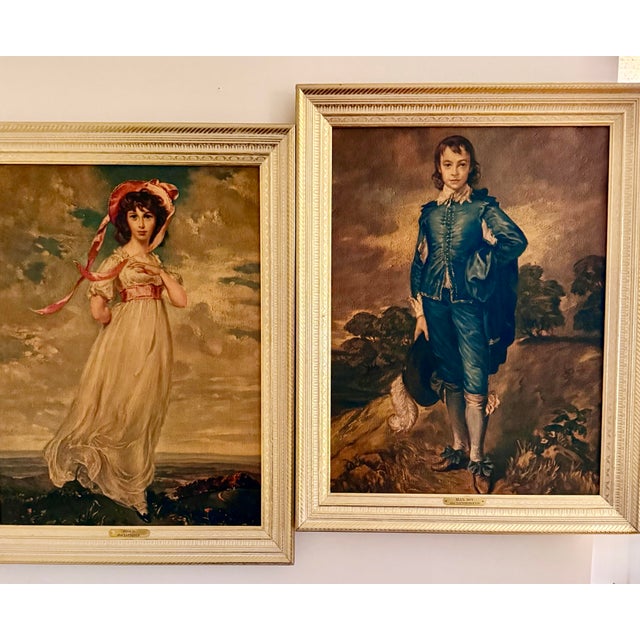 Mid 20th Century Thomas Gainsborough’s Blue Boy and Thomas Lawrence’s Pinkie Portrait Prints - Set of 2 For Sale - Image 4 of 12