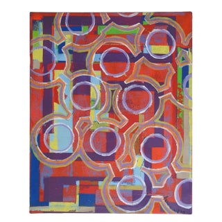 Colorful Abstract Mixed Media Painting For Sale