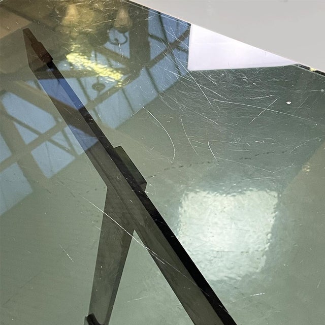 Italian Modern Dining Table in Smoked Glass and Steel from Formanova, 1970s For Sale - Image 12 of 18