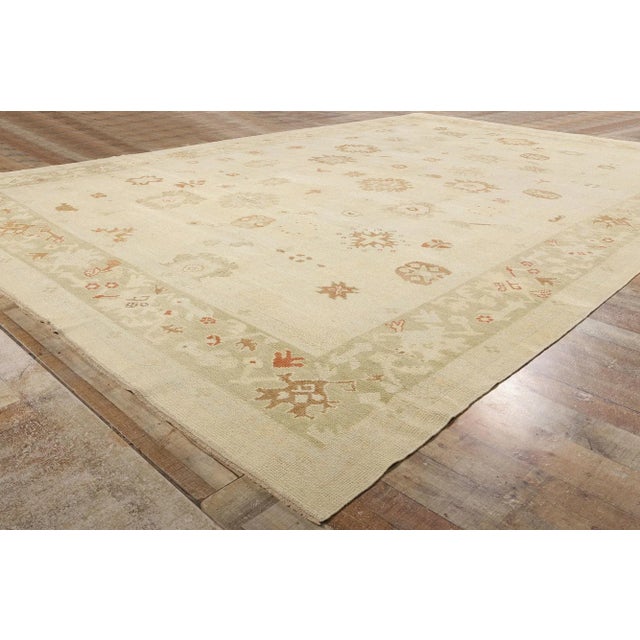 Textile Vintage Modern Turkish Oushak Rug - 10'09 X 15'00 For Sale - Image 7 of 9