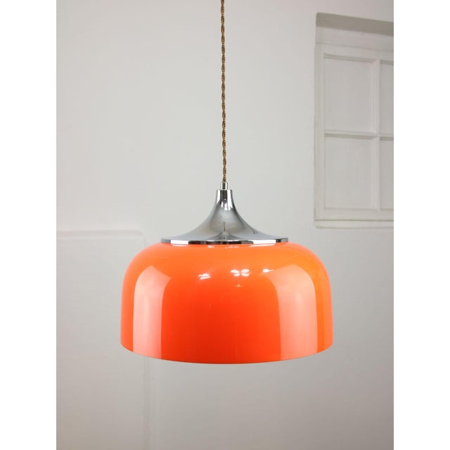 Space Age Orange Pendant Lamp from Guzzini, 1960s For Sale - Image 5 of 15
