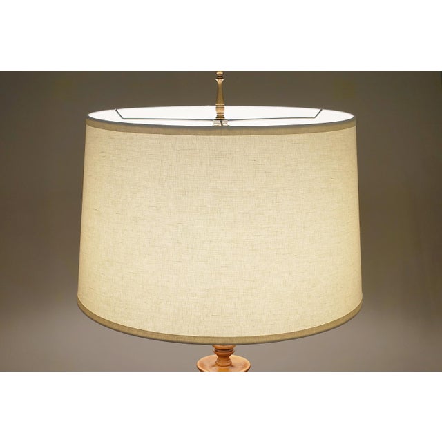 1930s Neo Classic Empire Regency Cherry Ash Carved Barley Twist Floor Lamp For Sale - Image 11 of 13