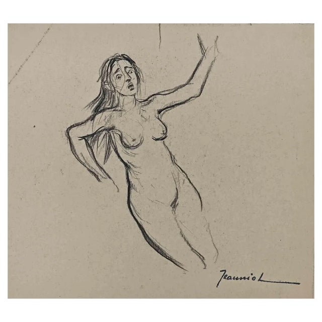 Pierre Georges Jeanniot, Woman, Charcoal Drawing, Early 20th-Century For Sale