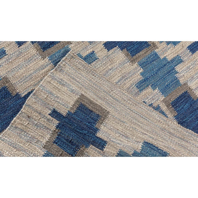 Gray Modern Swedish Flat Weave Wool Rug by Doris Leslie Blau For Sale - Image 8 of 8