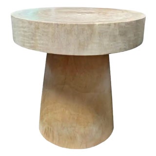 Sculptural Side Table Crafted From Mango Wood For Sale