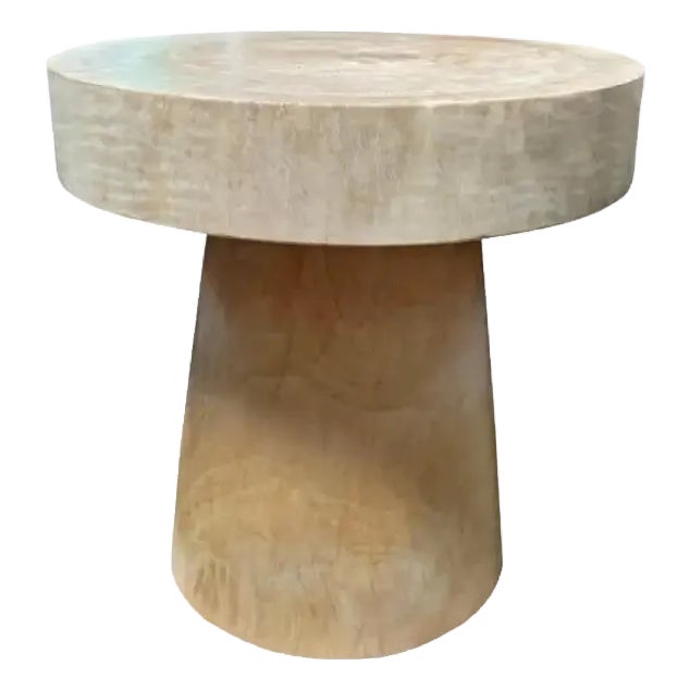 Sculptural Side Table Crafted From Mango Wood For Sale