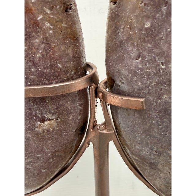 1990s Pink Amethyst Butterfly on Stand For Sale - Image 5 of 12