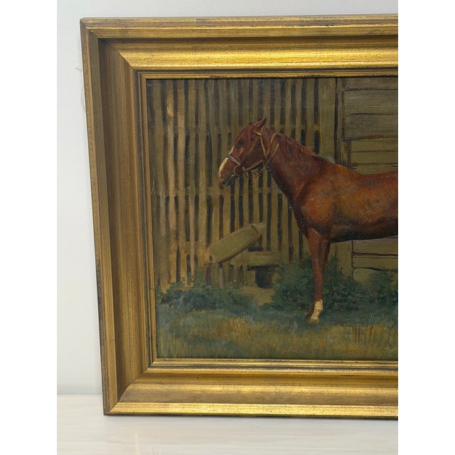 Mid-Century British Equestrian Horse Portrait Attributed to Lionel Ellis, c.1950–60 For Sale - Image 4 of 18