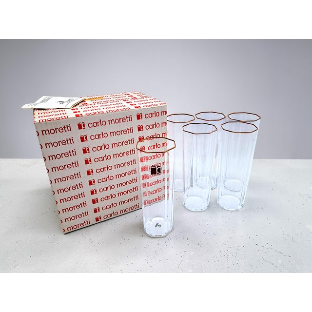 Octagonal Glasses from Carlo Moretti, 1970s, Set of 6 For Sale - Image 10 of 10