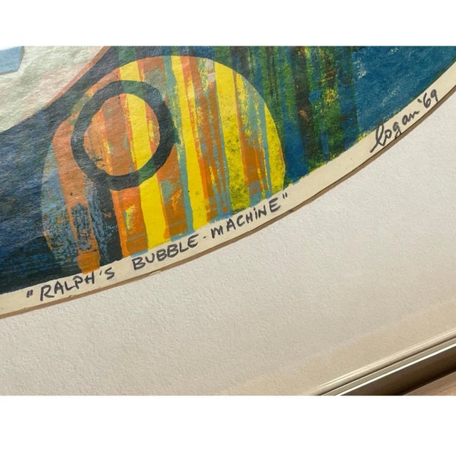 1960s 1969 Original Psychedelic Screenprint Ralph’s Bubble Machine Signed Logan For Sale - Image 5 of 12