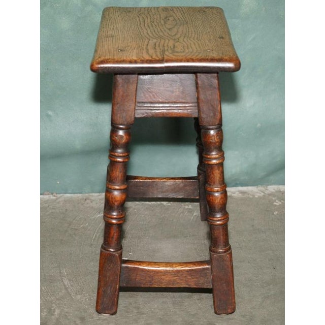 17th Century English Oak Joint Stool with Turned Legs For Sale - Image 17 of 18