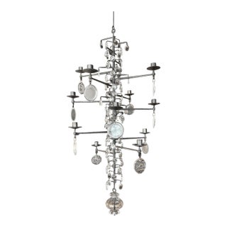 Eleven Arm Chandelier by Erik Höglund for Boda Glasbruk, Sweden For Sale
