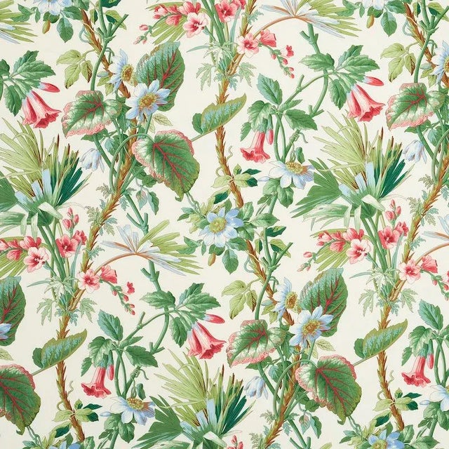 Sample- Schumacher Palmetto Garden Fabric in Tropic For Sale