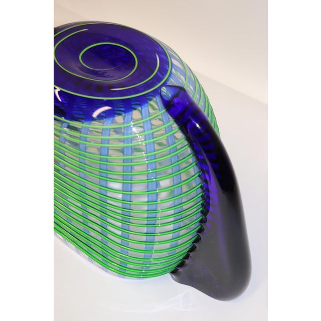 Mid-Century Modern Green and Blue Murano Glass Vase For Sale - Image 10 of 13