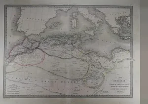 Antique Map of Barbary in 1838. Barbarie an Original 1838 First Edition of a Pierre M. Lapie Map