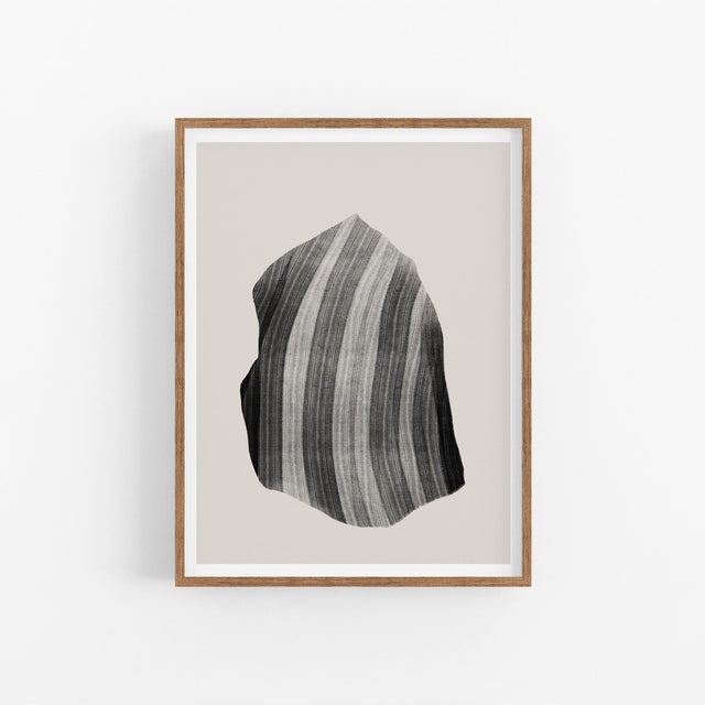 Abstract open edition giclee print. 20"x28" Elegant black geometrical figure on beige background. Printed on matte art...