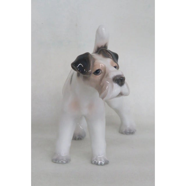 Dahl Jensen Denmark Porcelain 1009 Wire Haired Fox Terrier Dog Figurine For Sale - Image 12 of 12