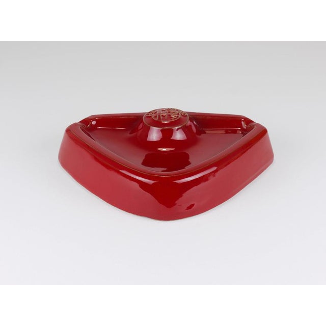 Ceramic Red Ceramic Ashtray by Alfa Romeo, Italy, 1970s For Sale - Image 7 of 17