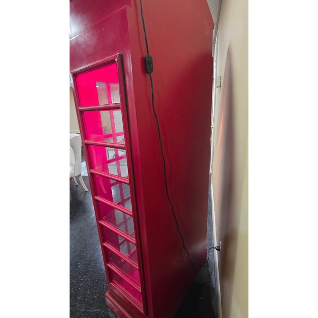 Wood Vintage British Phone Booth Display Cabinet For Sale - Image 7 of 11