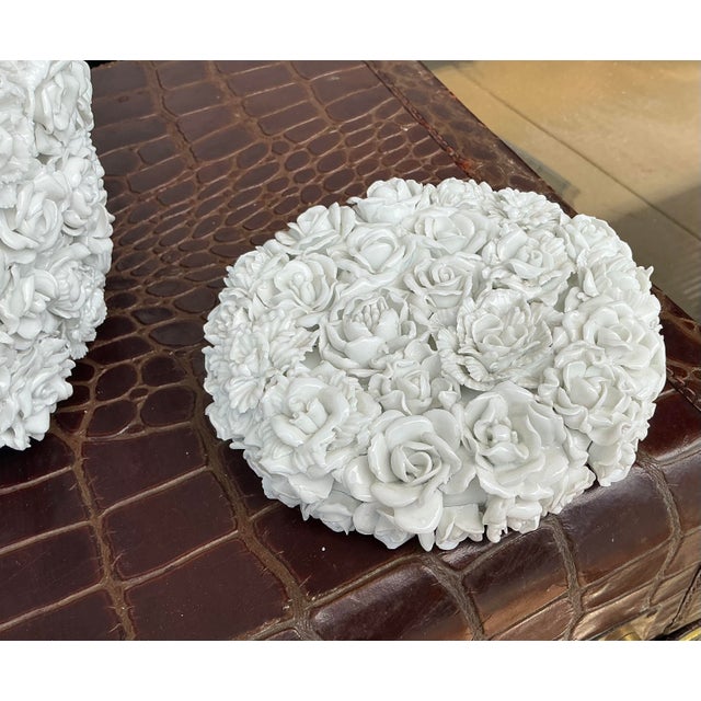 Ceramic Chinese Export Blanc De Chine Style Tozai Porcelain Ginger Jar W/ Applied Roses For Sale - Image 7 of 7