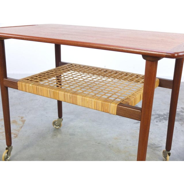 Teak Serving Trolley in the style of Johannes Andersen, 1960s For Sale - Image 6 of 11