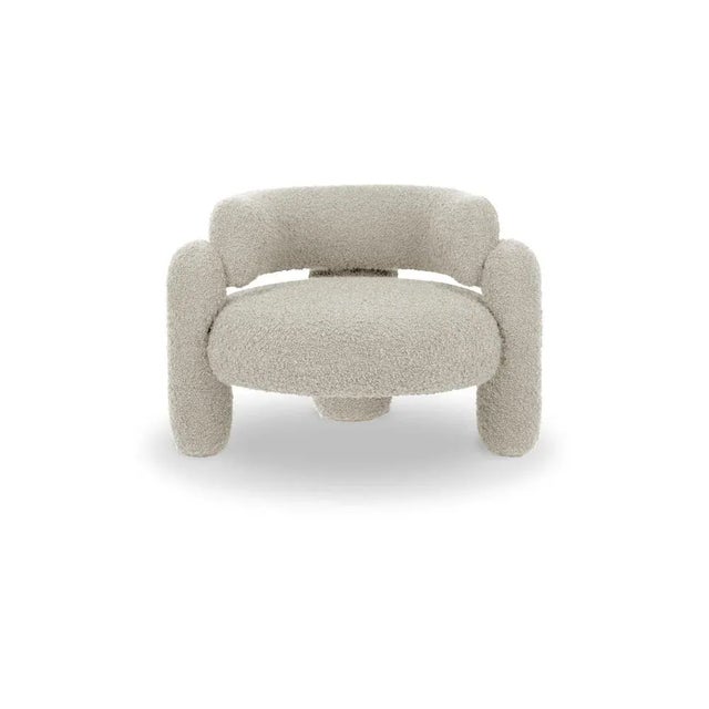 Embrace cormo chalk armchair by royal stranger dimensions: w 96 x d 85 x h 68 cm. Different upholstery colors and finishes...
