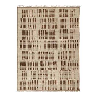 Rug & Kilim’s Modern Rug with Beige-brown Geometric Patterns - 12x16 For Sale