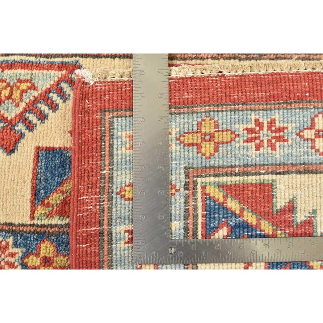 Kazak Rug 8' X 10'10'' Red Wool Geometric Hand-Knotted Oriental Carpet For Sale - Image 12 of 12