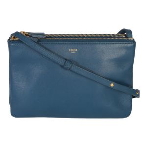 Blue Lambskin Small Trio Crossbody Bag