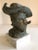 Verdigris 1950s Terracotta Sculpture of Cyrano De Bergerac on Marble Base For Sale - Image 8 of 12