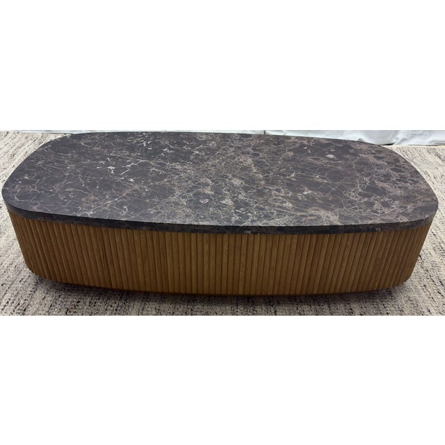 Rh Mulholland Emperador Plinth Rectangular Coffee Table – 60" For Sale - Image 17 of 18