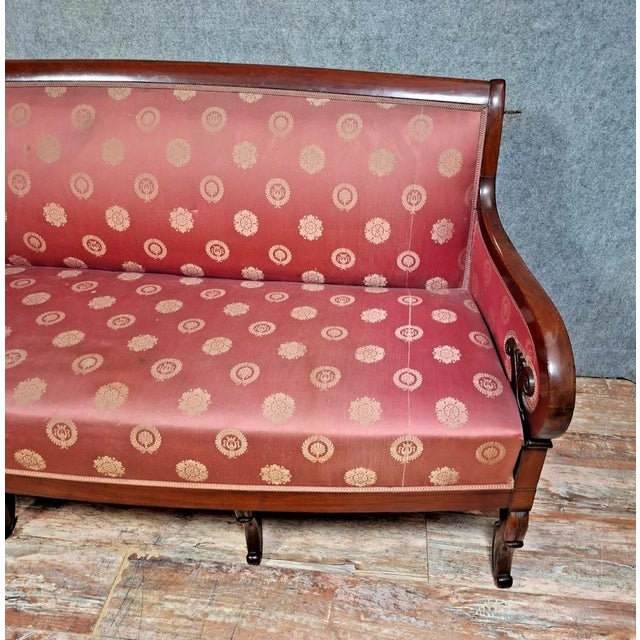 Traditional Restoration Empire Mahogany Sofa, 1890s For Sale - Image 3 of 9