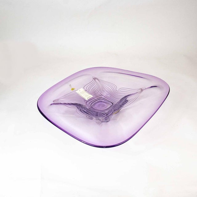 Large Neodymium Glass Bowl by Adam Jablonski, Poland, 1970s For Sale - Image 14 of 14