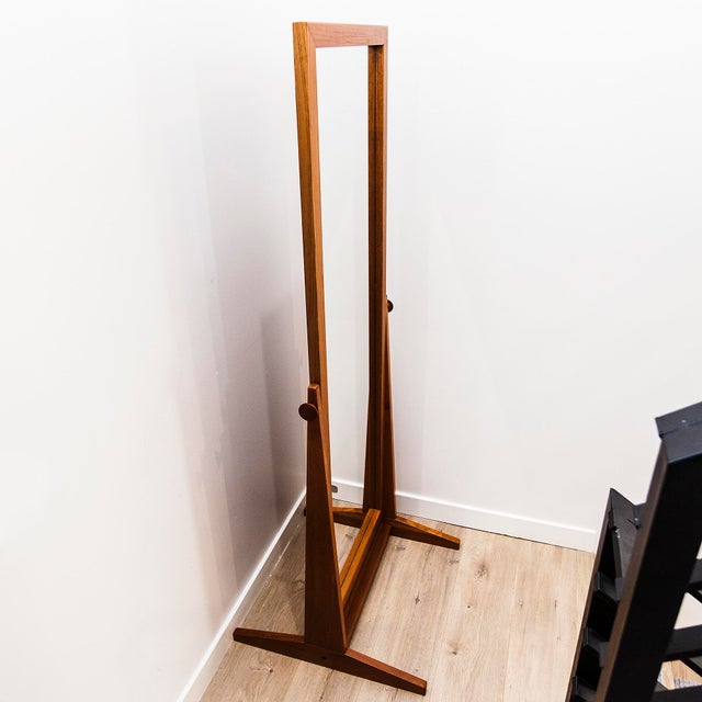 Vintage Danish Modern Teak Cheval Mirror by Pedersen & Hansen For Sale - Image 11 of 12