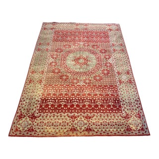 Vintage Turkish Mamluk Rug in Red and Pistachio Green With Geometric Design | 6' X 9' For Sale