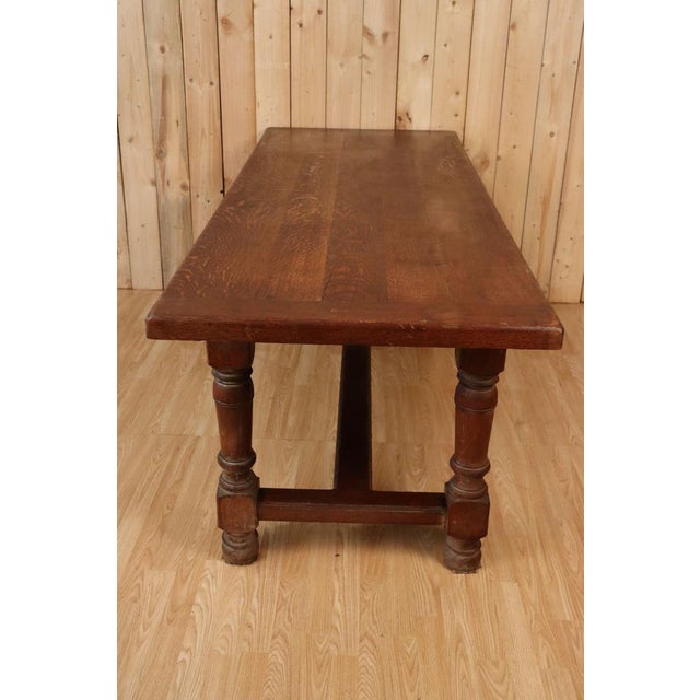 Monastery Oak Farm Table, 1940s For Sale - Image 3 of 9