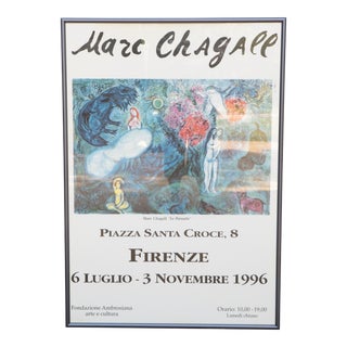 Marc Chagall Framed Exhibition Poster Le Paradis Florence 1996 For Sale